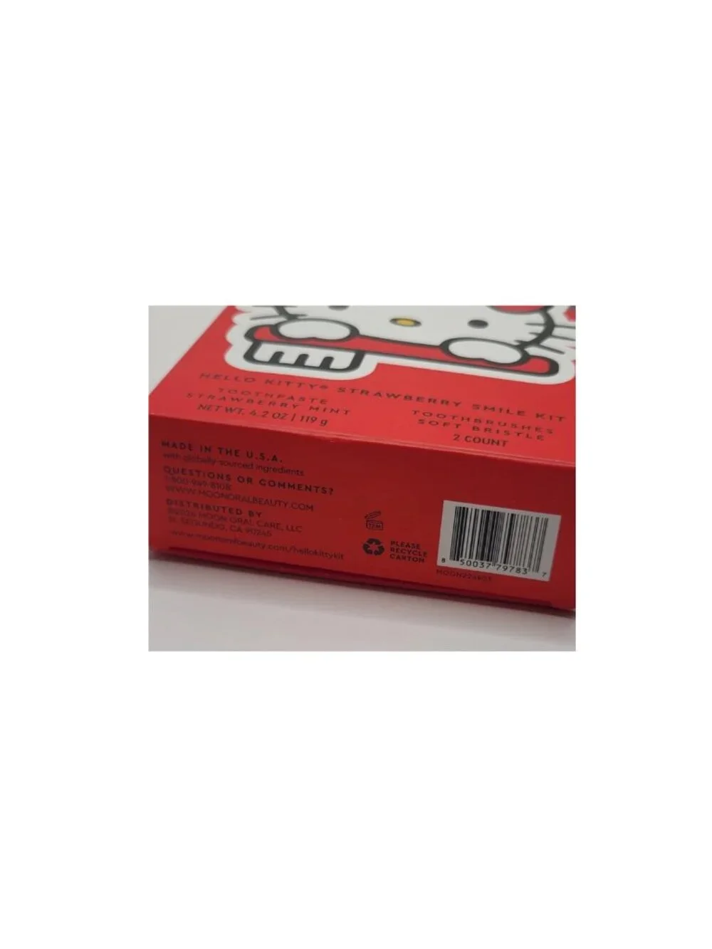 Hello Kitty Strawberry Mint Toothpaste & 2 Tooth Brushes Moon x Smile Kit Set